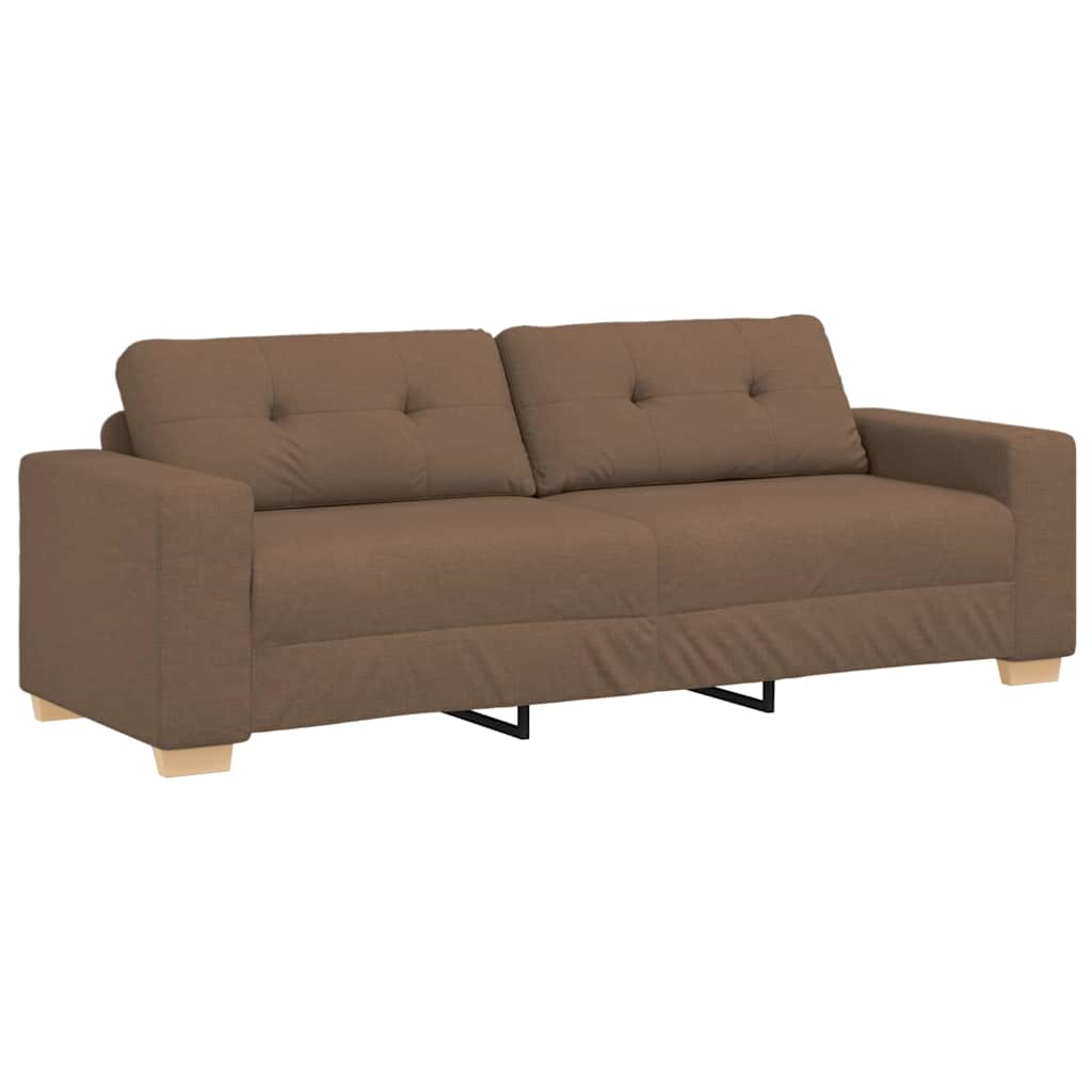 Sofa Set with Cushion with Pillow Brown Fabric
